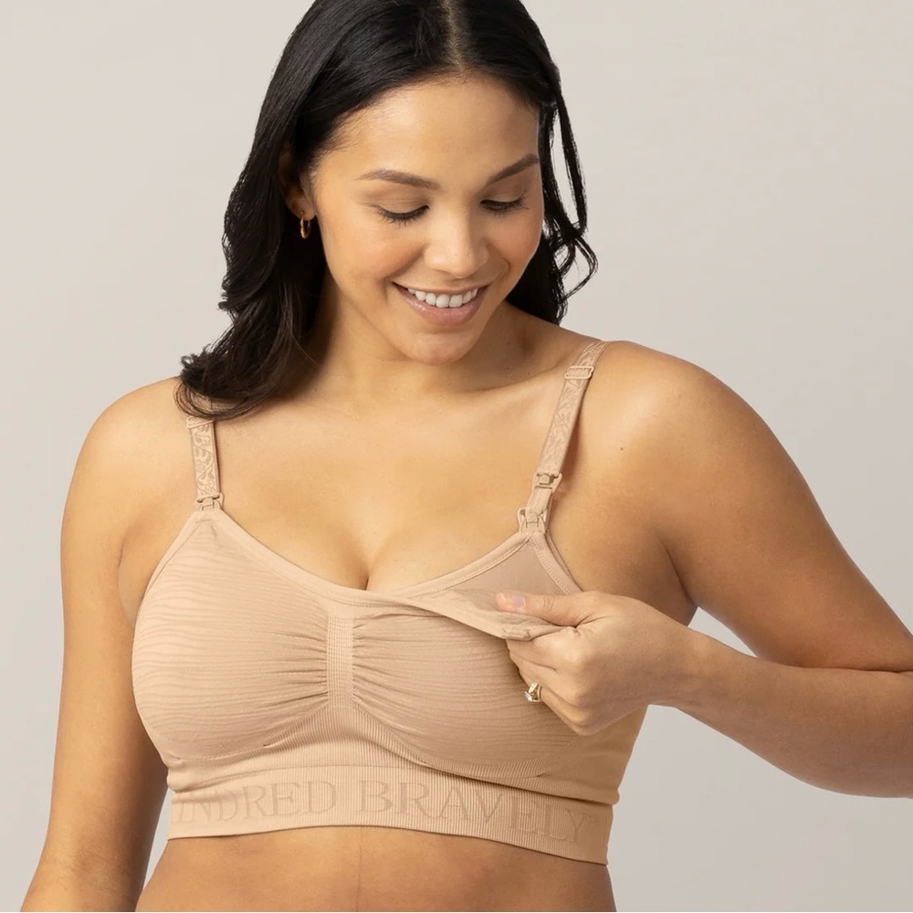 Kindred Bravely Sublime® Hands-Free Pumping & Nursing Bra Beige in Small BUSTY